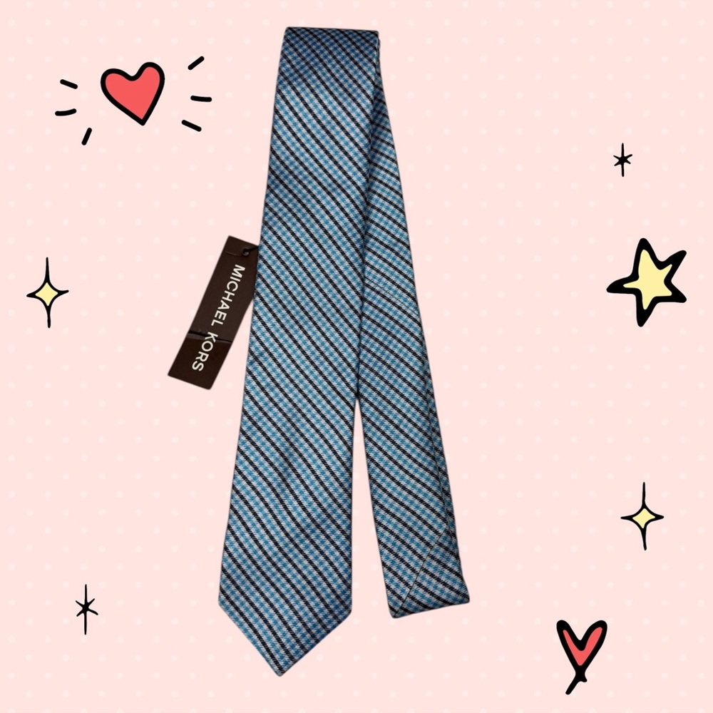 Michael Kors kids Elegant Blue and Black Striped Tie